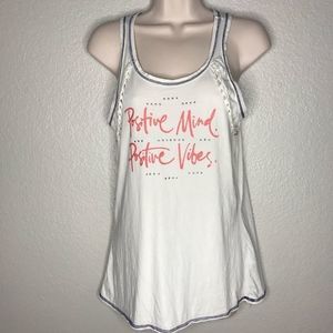 Boho Festival Cotton Tank Top S white positive